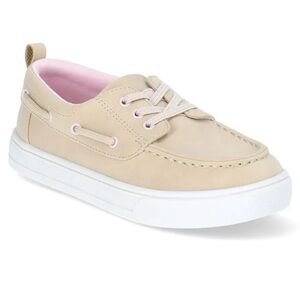 Wonder Nation Big Kids Tan Memory Foam Boat Shoes Size 5 New w/t